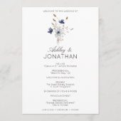 Elegante moderne rustieke Wildflower bruiloft Programma (Voorkant)