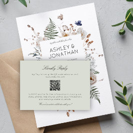 Elegante moderne rustieke Wildflower bruiloft RSVP Kaartje