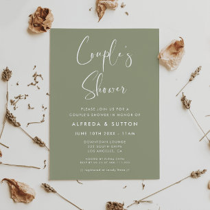 Elegante & moderne Sage Green Couple's Shower Kaart