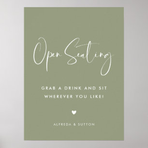 Elegante & moderne Sage Green Open Zitplaats bruil Poster