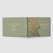 Elegante Moderne Salie groen & goud klassieke mand Gastenboek (Volledig)