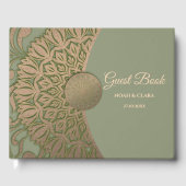 Elegante Moderne Salie groen & goud klassieke mand Gastenboek (Voorkant)