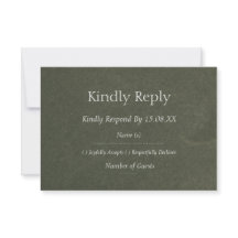 Elegante moderne salie groene trouw-RSVP kaart op