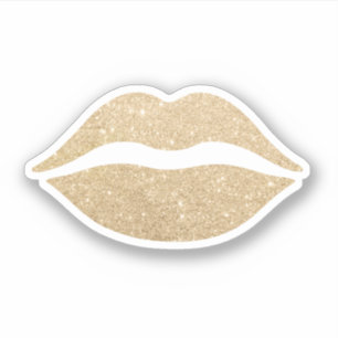 Elegante moderne  schattige goudglitterlippen sticker