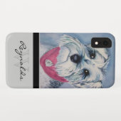Elegante Moderne Schnauzer w Zwart Monogram Naam Case-Mate iPhone Case (Achterkant (horizontaal))