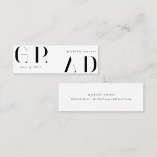 Elegante moderne script afstudeer naamkaart mini visitekaartje