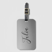 Elegante moderne script bewerkbare zwarte tekst sc bagagelabel (Voorkant (verticaal))