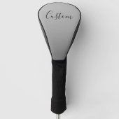 Elegante moderne script bewerkbare zwarte tekst sc golfheadcover (Voorkant)
