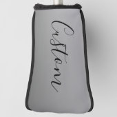 Elegante moderne script bewerkbare zwarte tekst sc golfheadcover (Draai 90)