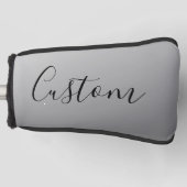 Elegante moderne script bewerkbare zwarte tekst sc golfheadcover (Voorkant)