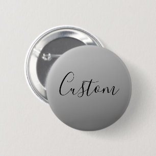 Elegante moderne script bewerkbare zwarte tekst sc ronde button 5,7 cm