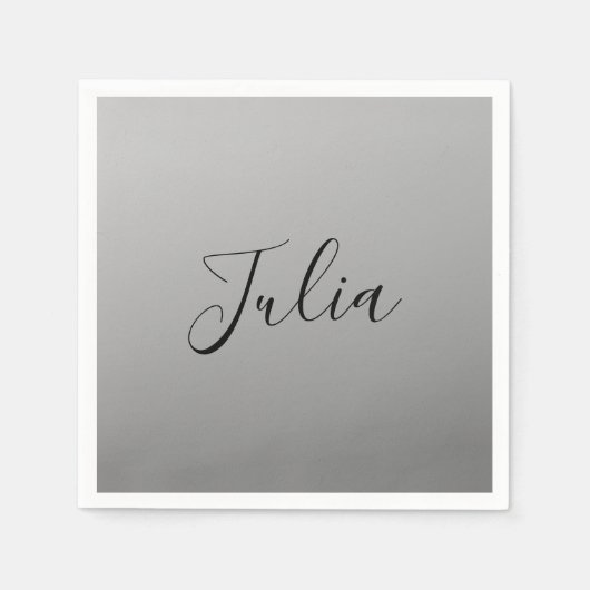 Elegante moderne script bewerkbare zwarte tekst sc servet (Voorkant)