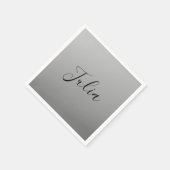 Elegante moderne script bewerkbare zwarte tekst sc servet (Hoek)