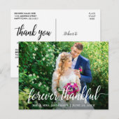 Elegante moderne script eeuwig dankbaar bruiloft briefkaart (Voorkant / Achterkant)