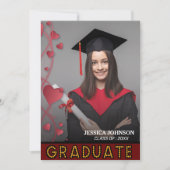 Elegante moderne script foto afstudeerfeest kaart (Voorkant)