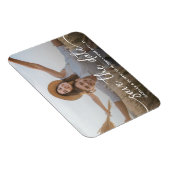 Elegante moderne script foto save the date magneet (Rechterzijde)