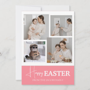 Elegante moderne script Happy Easter familie foto Feestdagenkaart