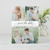 Elegante moderne script kalligrafie foto save the date (Staand voorkant)