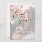 Elegante moderne script minimale fotocouples bruis kaart (Voorkant)