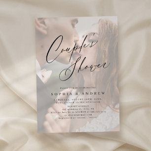 Elegante moderne script minimale fotocouples bruis kaart