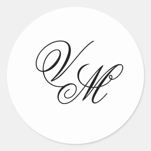 Elegante moderne script monogram sticker (Voorkant)