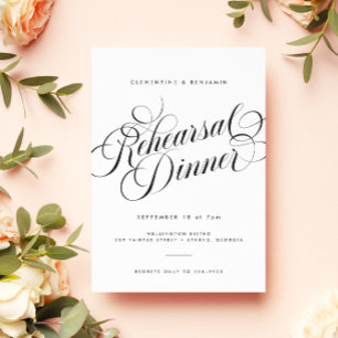 Elegante moderne script proefbruiloft diner kaart