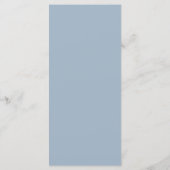 Elegante moderne script stoffige blauwe bruiloft d menu (Achterkant)