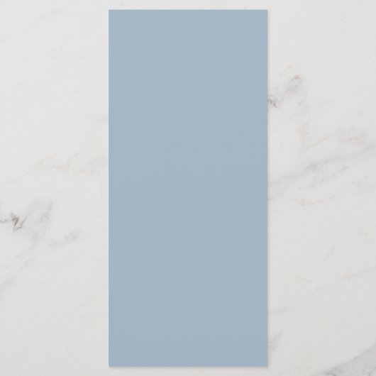 Elegante moderne script stoffige blauwe bruiloft d menu (Achterkant)