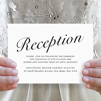 Elegante moderne script zwart-wit huwelijksrecepti feestdagenkaart