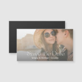 Elegante moderne scriptfoto bewaart de datummagent (Voorkant / Achterkant)