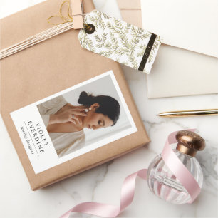 Elegante moderne sieraden designer foto rechthoekige sticker