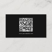 Elegante moderne Sjabloon QR-code zwart-wit Visitekaartje (Achterkant)