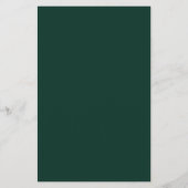Elegante moderne smaragd groen blad bruiloft menu (Achterkant)