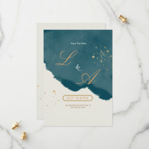 Elegante Moderne Smaragdgroen Save The Date