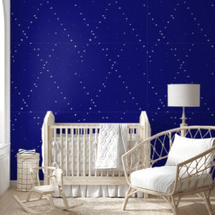 Elegante moderne stijlvolle blauwe Sterrennacht Behang