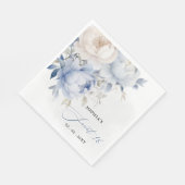 Elegante moderne stoffige blauwe bloem zoet 16 servet (Hoek)