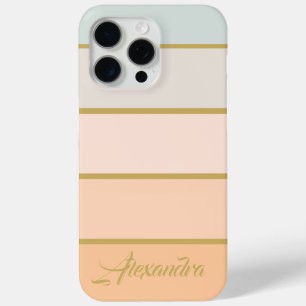 Elegante moderne strepen patroon gepersonaliseerde iPhone 15 pro max hoesje