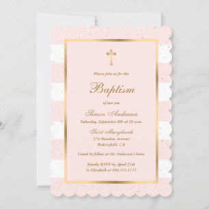 Elegante moderne Struik roze gouden doop Kaart