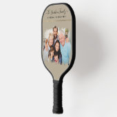 Elegante moderne taupe en goud voeg uw foto famili pickleball paddle (Links)