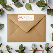 Elegante moderne traditionele rode boog Kerstmis Etiket