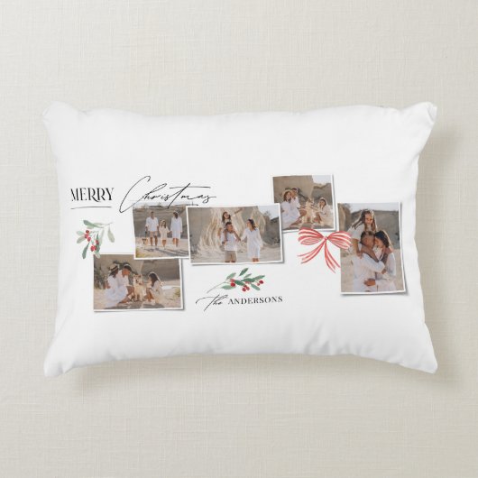 Elegante moderne traditionele rode boog multi foto accent kussen (Voorkant)