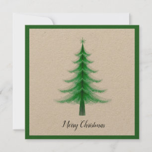 Elegante moderne trendy minimalistische kerstboom feestdagenkaart