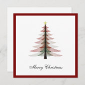 Elegante moderne trendy minimalistische kerstboom feestdagenkaart (Voorkant / Achterkant)