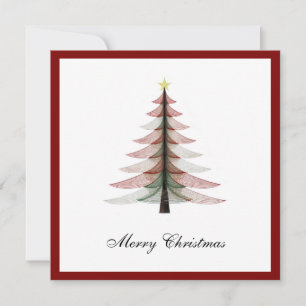 Elegante moderne trendy minimalistische kerstboom feestdagenkaart