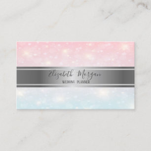 Elegante moderne trendy zilveren bokeh, streep visitekaartje
