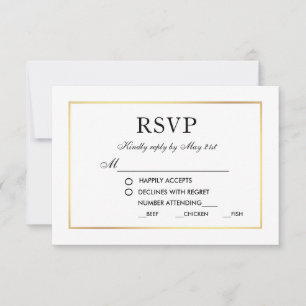 Elegante moderne trouw-RSVP Zwart & Wit GS RSVP Kaartje
