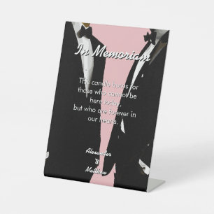Elegante moderne trouwerij voor homoseksuele manne reclamebord met voetstuk