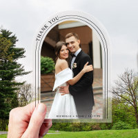 Elegante moderne trouwfoto dank u
