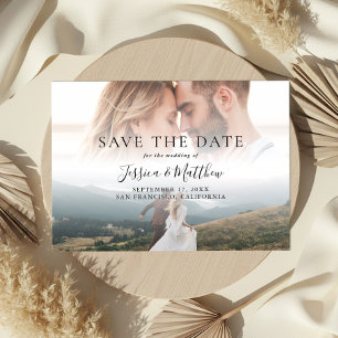 Elegante moderne trouwfoto save the date