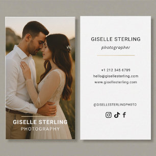 Elegante moderne trouwfotografie visitekaartje